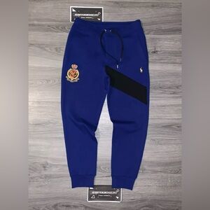 POLO RALPH LAUREN Men’s Royal Blue Crest Double Knit Jogger Pants Sz Small